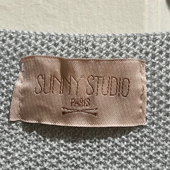 Sunny Studio silver women's glittery sweater top large - Picture 2 of 5